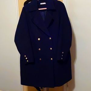 JustFab Naval navy blue peacoat